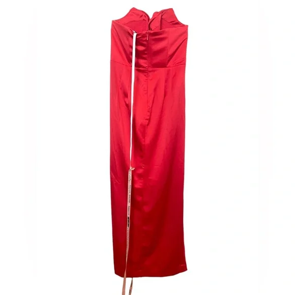 House of CB Adrienne Dress Red Satin Strapless Gown Sexy Romantic NWT Sz XL - Picture 8 of 16